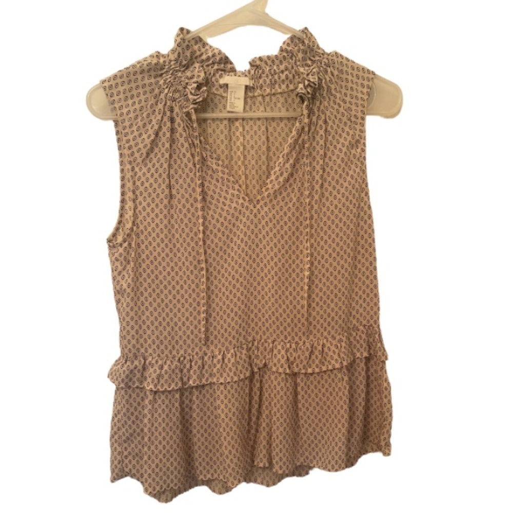 H&M Circle Print Tank Top in Beige